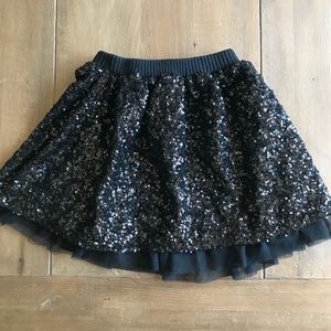 Black sequin skirt girls (6X)